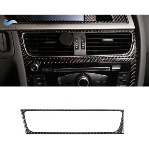 For Audi A4 B8 A5 Q5 2010 2011 2012 2013 2014 2015 2016 Carbon Fiber Center Control Air Conditioner Outlet Frame Cover Trim