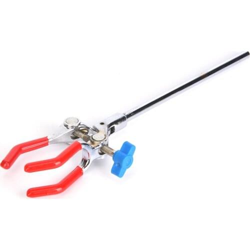 Adjustment Lab Stand Tube Clamp Holder Three Prong Extension Flask Clip Clamp Suitable For Holding Flask Cylindrical Glass Tube