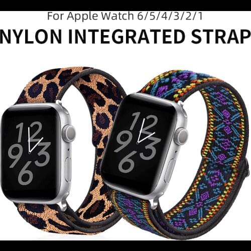 Solo Loop Nylon Strap For Apple Watch band 44mm 40mm 38mm 42mm Elastic Bracelet iWatch Series 6 SE 5 4 3 Wristband adjustable