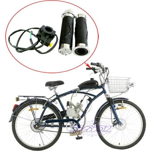 Handlebar Throttle Hand Grips Kill Switch Kit For 49cc 66cc 80cc Motorized Bike