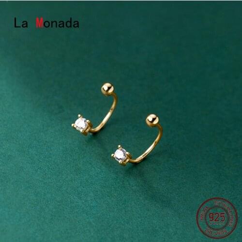 La Monada 925 Sterling Silver Earrings Small Hoop Earrings For Women Silver 925 Hook Earrings Piercing Jewelry Ball Nut Thread