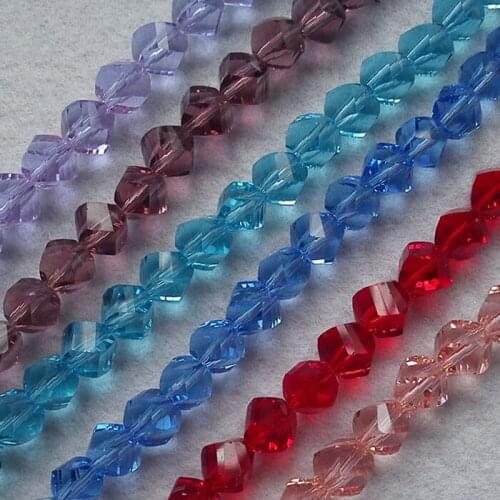 Mixed Colors 4mm 6mm 8mm 10mm 12mm Cut & Faceted Crystal Glass Twisted Beads Wholesale GL-67