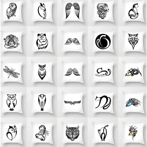Owl Scorpion Serpent Cat Tiger Wolf Cushion Cover Polyester 45*45cm Pillowcase Cojines Decorative Para Sofa Home Pillow Cover
