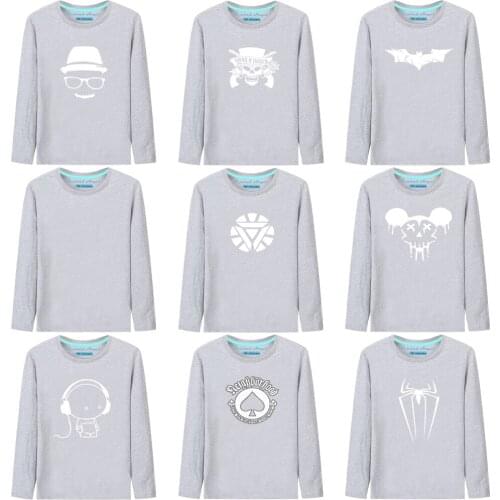 Boys Girls Luminous T Shirt Fashion 3D Print Kids T Shirt For Teenager Long Sleeve Baby Girls Tops Children Clothes 3-15 Years