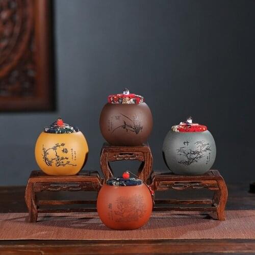 Yixing purple sand tea pot undressed ore handmade POTS tea gift box a undertakes chrysanthemum patterns storage tanks