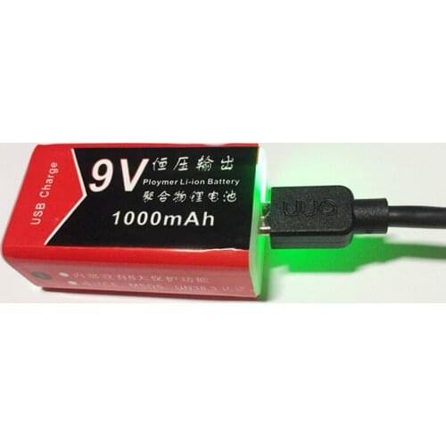Charging usb 9v 1000mah li-ion battery usb rechargeable 9v lithium battery for multimeter microphone toy remote control ktv usag