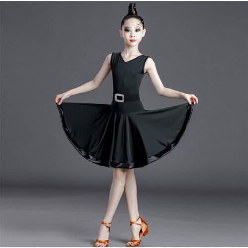Latin Dance Dress Female Children Summer 2021 New Sleeveless Competition Practice Clothes Ballroom Tango Chacha Dance Wear