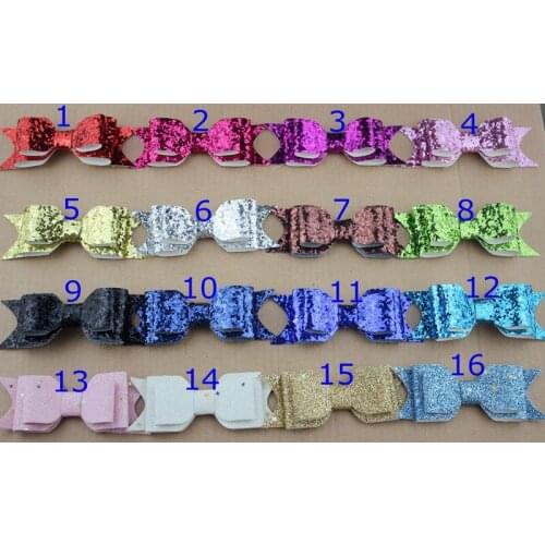 1000pcs/lot new fashion 9*4.5cm Glitter Fabric Bow Hair Clip for Girl & Women Hair Accessories Glitter hair Bow clip