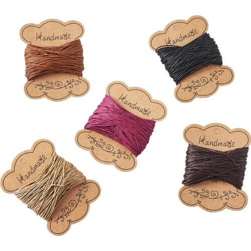 155 yard/set 1mm Mixed Color Waxed Cotton Thread Cords String Strap Necklace Rope Bead DIY Jewelry Making Fittings for Bracelet