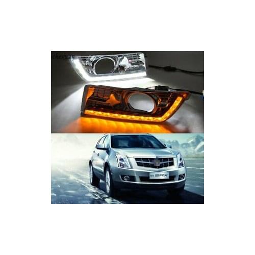 2pcs Car LED DRL Daytime Running Lights Fog Lamp Cover For Cadillac SRX 2012-2016