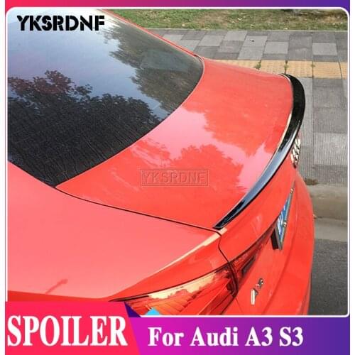 ABS Plastic Painted Color Tail Wing Primer Color Rear Spoiler 1Pcs For Audi A3 Spoiler 2013 2014 2015 2016 2017 2018 2019