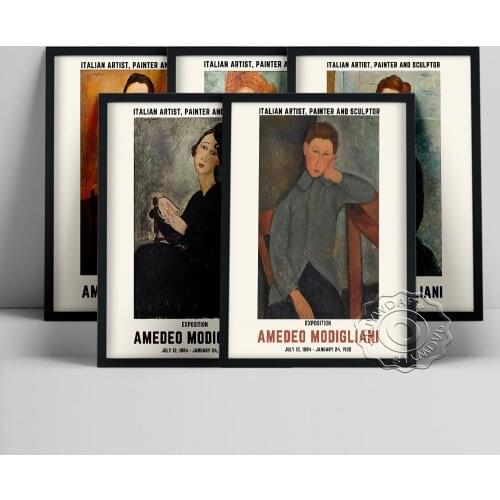 Amedeo Modigliani Exhibition Museum Poster, The Young Apprentice Human Portrait Canvas Painting, Italian Art Modern Home Decor