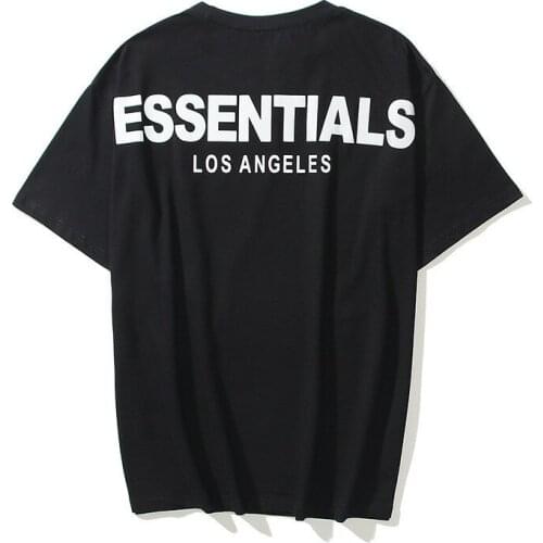 Kanye Reflective Letters Men Essentials T Shirt Cotton Short Sleeve Travis Scott Round Neck Couple New Tshirts Women 2021 Summer