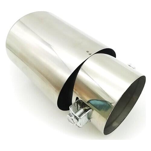 Car Auto Tail Throat Exhaust Pipe Trim Tips Muffler Silver Chrome