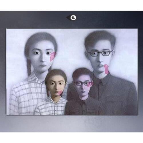 The Famous Contemporary Painter Zhang Xiaogang Canvas Painting Art Blood Relationship Oversea Chinese Children Memory Artworks