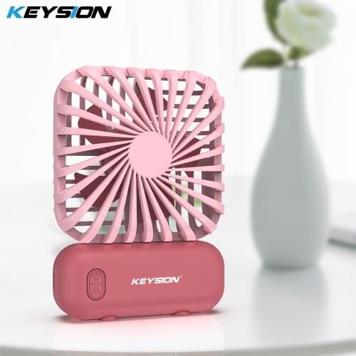 KEYSION Portable Mobile Holder Mini Fan Handheld Outdoor USB Fan 3-Speed Air Cooler Small Desktop Office Home Fan Rechargeable