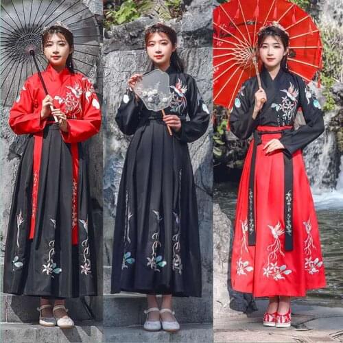 Chinese Hanfu Woman Elegant Oriental Embroidery Fairy Japanese Kimono Dress Haori Yukata Photography Party Wear Top Skirt WOMEN