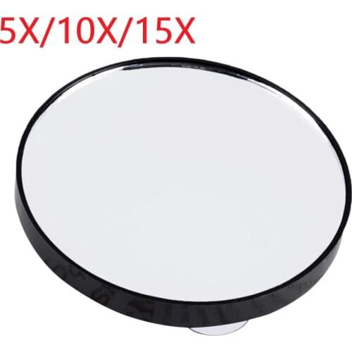 Portable Vanity Mini Pocket Round Makeup Magnifying Mirror With Two Suction Cups Compact Cosmetic Mirror Tool 5X 10X 15X