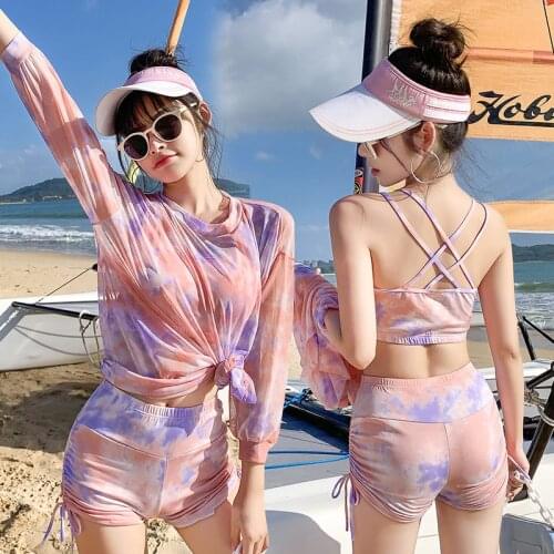 Three Piece Bikini Set Women Swimming Suit Sexy Bikini Women 2021 Swimsuit Halter Bathing Suit Women Swimwear 2021 with Cover Up