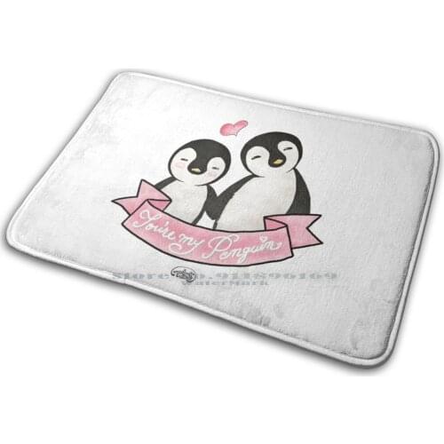You Are My Penguin-When Penguins Are In Love Mat Rug Carpet Anti-Slip Bedroom Entrance Door Mat Penguin True Love My Heart Be
