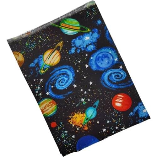 Beautiful 100% Cotton Fabric Black Universe Space Galaxy Printed Fabric Patchwork Sewing Material For Diy Childrens Clothing