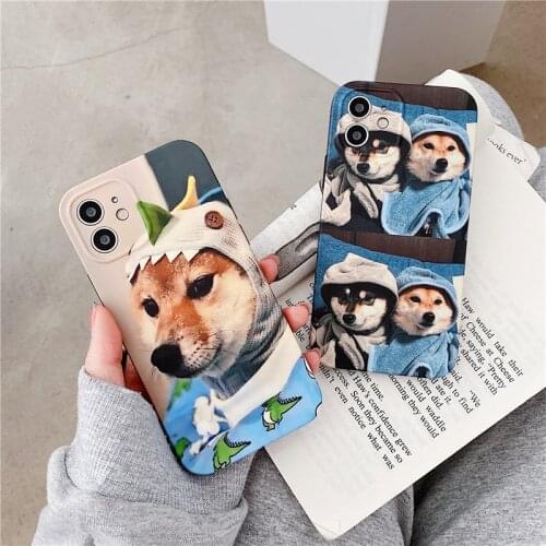Cute Cartoon Animal Dog Phone Case for IPhone 12 11 Pro Max X XS XR 12 Mini 7 8 Plus 6S Funny Couple Soft TPU IMD Cover Coque