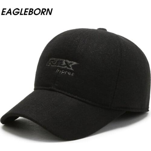 New Winter Baseball Cap Men RMX Embroidered Letters Baseball Cap Winter Dad Hat Ear Protection Thickened Hat Man Cold-proof Hat