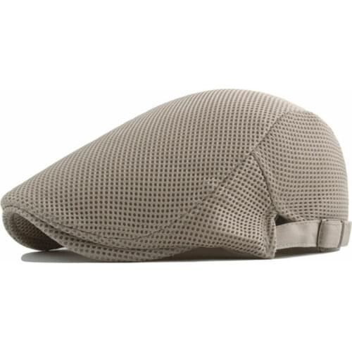 2019 NEW Summer Men Newsboy Ivy Cap Hat Mesh Cabbie Golf Driving Sun Flat Beret Black Gray White Khaki Coffee