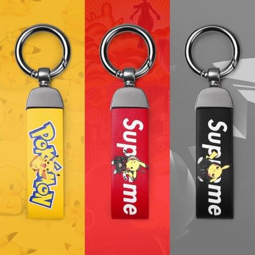Pokemon Pikachu Keychain Cartoon Anime Car Key Chain Metal Fashion Key Accessories Car Key Ring Dynamic Boyfriend Gift