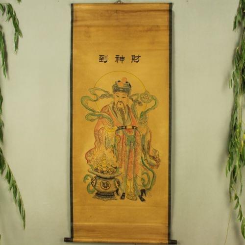 Elaborate Chinese Antique collection Imitation ancient God of wealth Picture