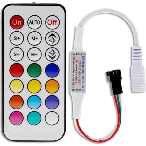S2812B WS2811 DC 5-24V LED Controller Remote Strip 21 Keys RF Led ws2812 Controller RGB Light WS2812B led lights for room