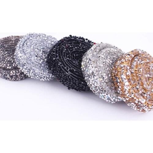 Rhinestone Ribbon Trim Crystal Motif Strass Hot Fix Rhinestones For Clothes Fashion Wedding Dress Shining Decorative Stones DIY