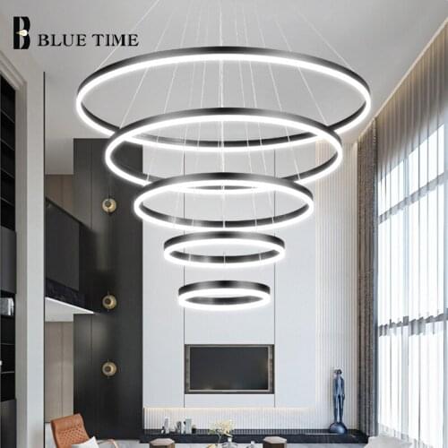 LED Chandelier Circle Gold&Coffee frame Modern Ceiling Chandelier Lighting for Living room Dining room Kitchen Lighting Fixtures