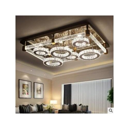 LED ceiling lamp living room lighting rectangular crystal lighting bedroom home headlight hall simple modern atmosphere