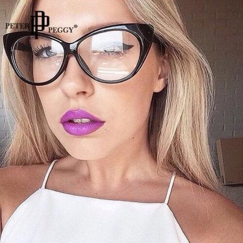 Vintage Glasses Women Cat Eye Frames Classic Black Glasses For Men Transparent lenses Prescription Myopia Eyeglasses Frames