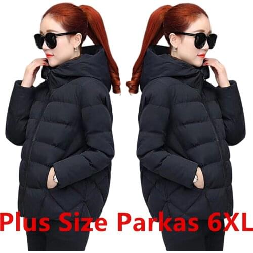 Winter Jacket Women Hooded Short Parkas Casual Loose Women Coats and Jackets Plus Size Women Parkas 6Xl Casacos Femininos