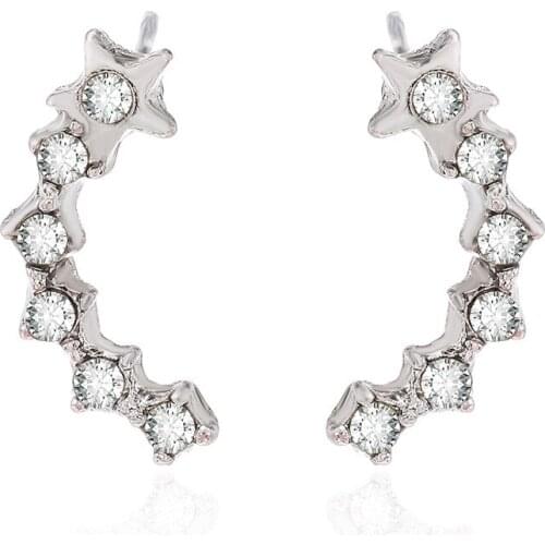 Star Earrings Women Brilliant Cubic Zirconia Small Stud Earrings Femal Fashion Jewelry AM3018