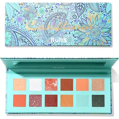 12 Colors Colorful Eyeshadow Palette Artist Makeup Shimmer Gloss Pigmentation Matte Powder Cosmetic Set Waterproof