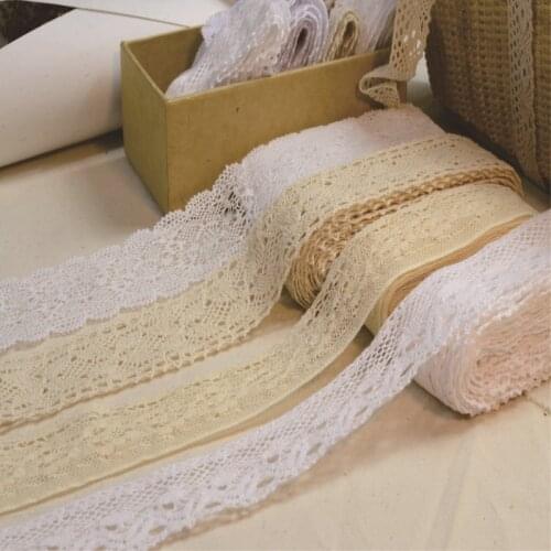 30 Yard DIY Handmade Patchwork Cotton Material Cotton Lace Ribbon Beige Color Cotton Lace TRIM Cotton Lace(Randomly Sent)