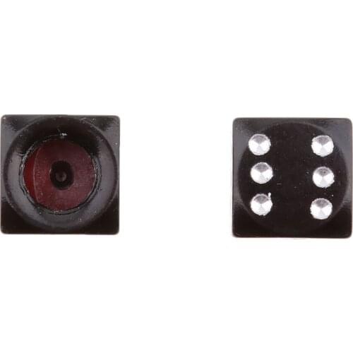 4x Dice Valve Stem Caps Motorcycle Car Truck Bike Tire Wheel Cover - Black