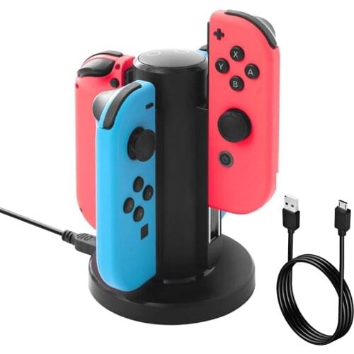 4 in 1 USB Charging Dock Station For Nintend Switch Joy-Con JoyCon Controller Gamepad Charger Cradle Charging Dock Stand Holder