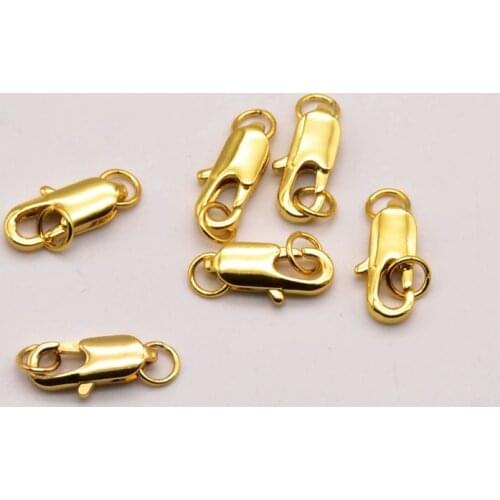 Large Gold-Plated Brass Necklace Clasp Connector Bulk Items Wholesale Lots For Making Necklace Handmade JA0180