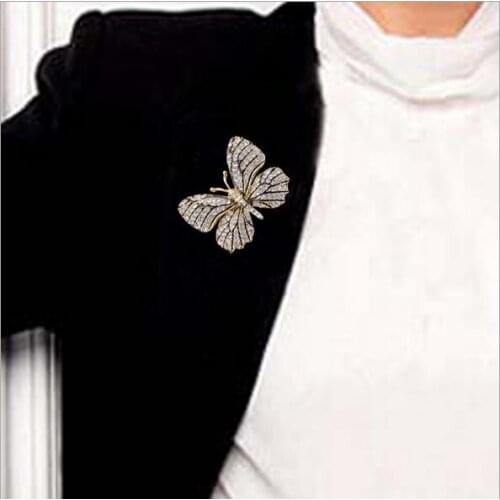 10Pcs/Lot New 3.5x4.5cm womens colorful colorful butterfly brooch corsage flower Korean exquisite chestnut clothing accessories