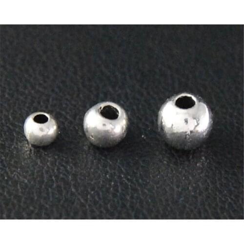 100pcs Silver Color Spacer Beads Round Charm Fit Bracelets Necklance DIY Metal Jewelry Making A2098/A2099/A2100