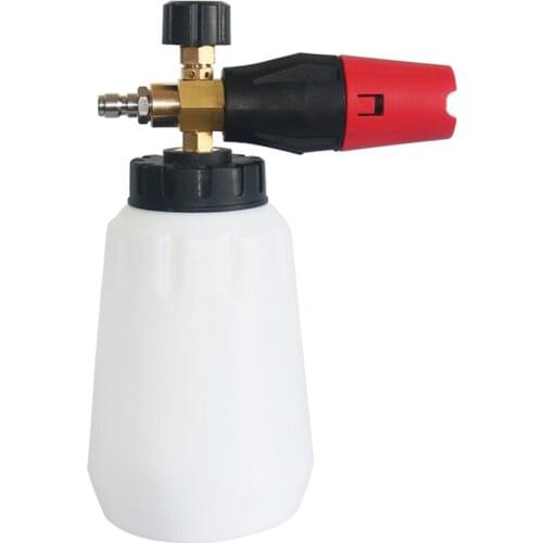 Foam Gun Bottle w/ 1/4 Inch Quick Connector, 1 Liter, Pressure Washer Nozzle for Car Wash, Snow Foam Cleaning Bottle