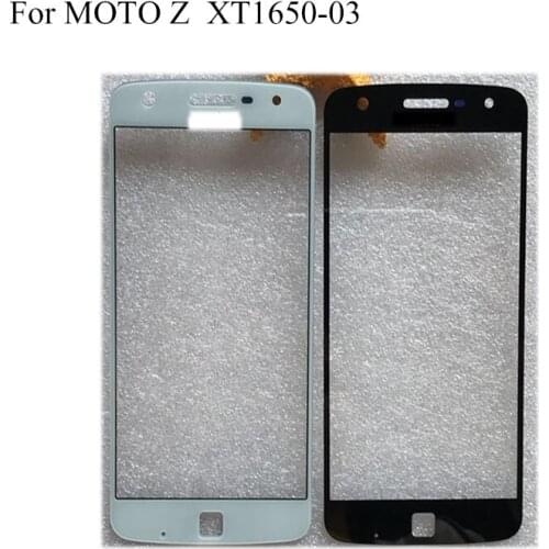For MOTO Z XT1650 XT 1650 Front Outer touch Screen Glass Lens without flex cable Cover Repair Parts For Moto XT1650-03