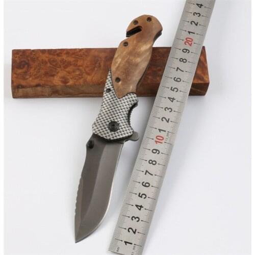 Hot Sale Pocket Hunting Knife 5CR15MOV Blade Steel+Wood Handle Utility Knife Folding Tactical Survival Knives EDC Multitool