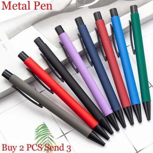 Hot Selling Full Metal School Student Writing Ballpoint Pen Press Multi Color Business Men Signature Pen Buy 2 Send 3
