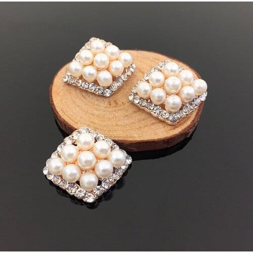 Hot Sale wholesale 20pcs/lot rhinestones with pearls Button diamond Wedding bridal DIY hair decoration Accessories YC129