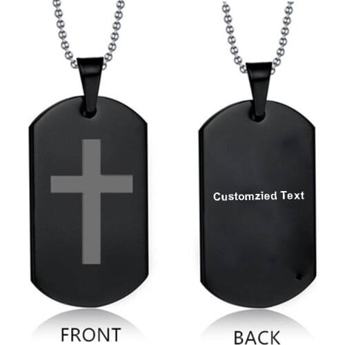Cross Bible Necklaces Dog Tage Pendant Customized DIY Stainless Steel Neck for Men Woman Prayer Jewelry